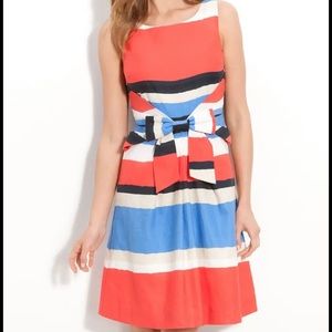 Kate Spade “Jillian” striped bow front dress